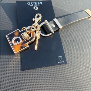 Guess Gold and Black Charm Keychain